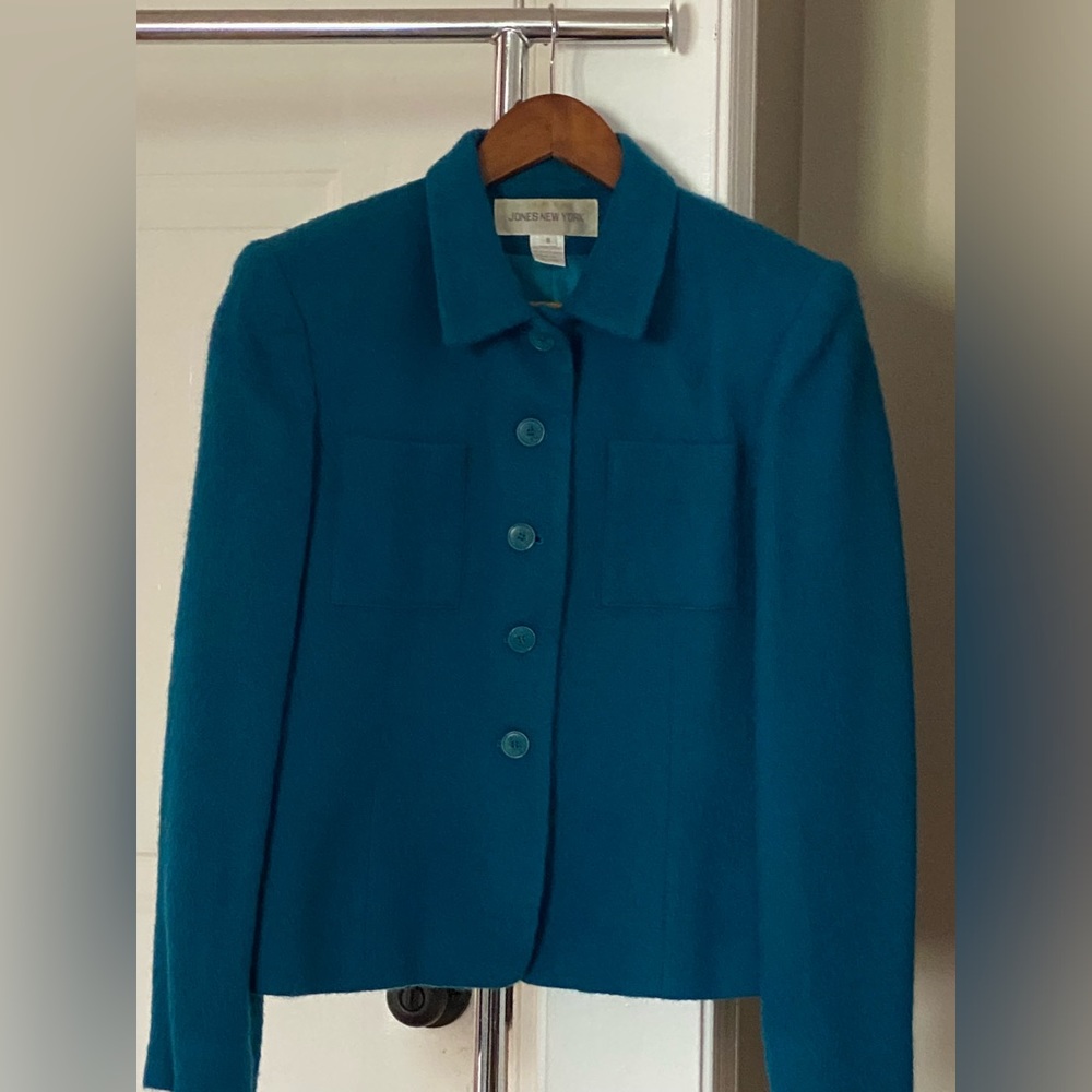 Women’s Teal Tweed Blazer